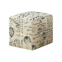 Ottoman, Pouf, Footrest, Foot Stool, Set Of 2, Juvenile, Beige Fabric, Transitional