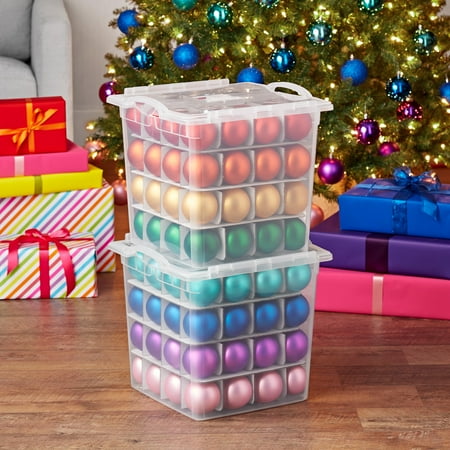 The Home Edit Ornament Organizer with Hinged Lid, Clear