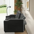 thumbnail image 5 of 1 multifunctional foldable sofa bed in 3 different lengths modern sofa upgraded suede fabric adjustable backrest with USB port ashtray and rotating telephone stand, 5 of 10