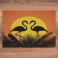 thumbnail image 6 of Ambesonne Tropical Jigsaw Puzzle, Sunset Flamingo Leaves, Heirloom-Quality Fun Activity for Family Durable Cardboard, 1000 pcs, Dark Orange Yellow Black, 6 of 6