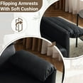 thumbnail image 2 of Ktaxon Faux Suede Loveseat, High Back Sofa with Flip-over Armrests, Sturdy Plastic Legs, Ideal for Small Spaces Black, 2 of 7