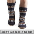 thumbnail image 2 of Men's Slipper Socks Fleece Lined Non-slip Soles,Winter Soft Thick Cozy Indoor Home Boots Anti-skid Gripper Bottoms,Knitted Warm Fuzzy House Shoes,Christmas Gifts, 2 of 5