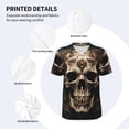 thumbnail image 3 of KLL Metal Style Horned Skull for Men's Baseball Shirts,Short Sleeve Casual Shirts Button Down Shirt for Men Beach Summer Wedding Shirt-4X-Large, 3 of 7