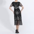 thumbnail image 4 of TAIAOJING Plus Size Vintage Dresses Fringed Personality Sequin Beaded Tassels Hem Flapper Dress For Women, 4 of 8