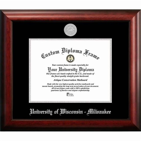 Campus Images WI994SED-108 10 x 8 in. University of Wisconsin Milwaukee Silver Embossed Diploma Frame