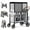 Gray, variant on TouHeart Foldable Wagon Stroller for 2 Kids, 3-in-1 Stroller Wagon with Canopy, 5-Point Harness, 180° Adjustable Handlebars, Removable Seat for Toddlers and Child, Black