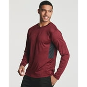 Real Essentials 4 Pack: Men's Dry-Fit Moisture Wicking Performance Long Sleeve T-Shirt, UV Sun Protection Outdoor Active Top