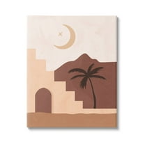 Stupell Industries Middle Eastern Night Deserted Oasis Retreat Palm Trees ,24 x 30, Design by Nina Blue