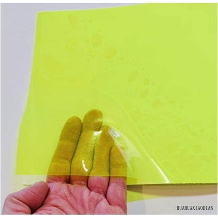Roll Of Transparent Sign Vinyl, S-Adhesive (24 Inch X 10 Ft, Fluorescent Yellow)