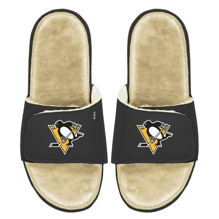 

Men s ISlide Black/Tan Pittsburgh Penguins Faux Fur Slide Sandals