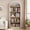 White & Wood Color Basic, variant on MAROUTE Farmhouse Arched Bookcase Cabinet – 71.65" Tall, 5 Shelves – Gray Basic – Perfect for Office, Living Room, Bedroom