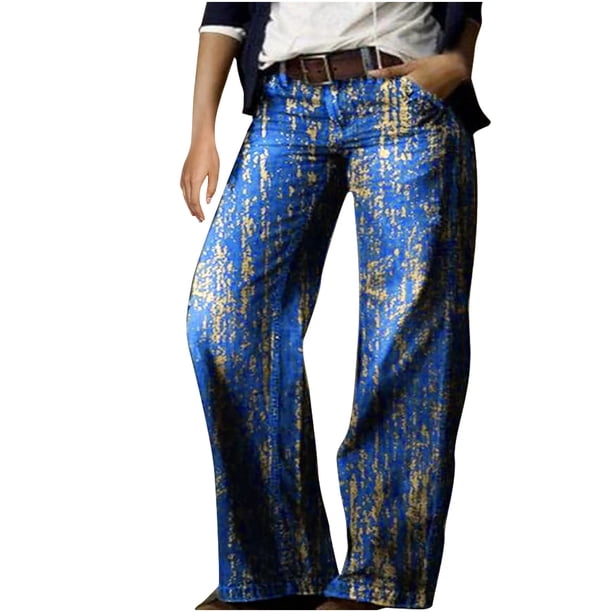 Pantalones elásticos con cintura elástica para mujer Pompotops ulkah939675