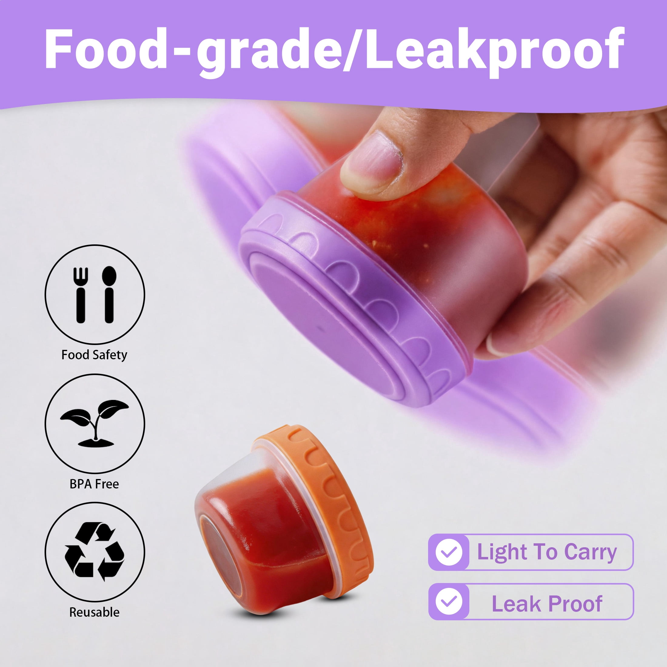 4oz Small Plastic Food Storage Containers with Lids, Leakproof Freezer Mini Meal Prep Containers, Portable Travel Snack Sauce Cups