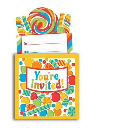 Sugar Buzz Invitation, Popup (8 Pack) - Party Supplies