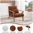thumbnail image 3 of Bonzy Home Accent Chair Set of 2 with lumbar support pillow Mid Century Modern Upholstered Armchair with Wood Frame for Living Room Bedroom Study Room Easy Assembly Brown, 3 of 6
