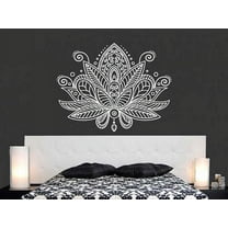 Lotus Flower Wall Decal Mandala Vinyl Sticker Decals Mehndi Bohemian Decor