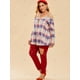 thumbnail image 4 of Blusa de hombros fría a cuadros de talla grande Rosegal Blusas Tallas Grandes, 4 of 5