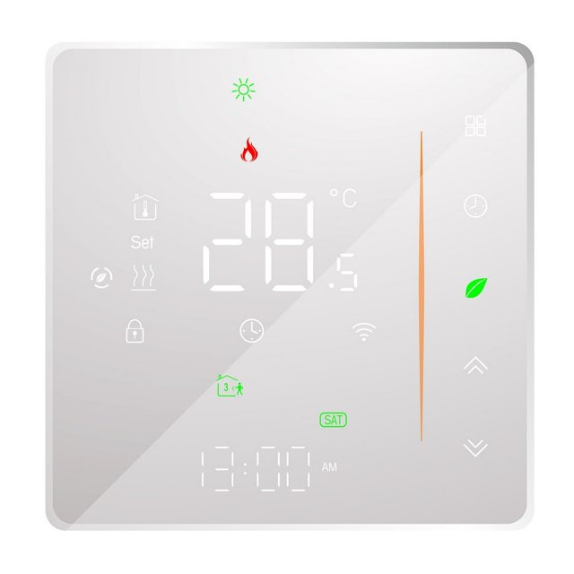 MesaSe WiFi Smart Thermostat Temperature Controller Weekly Programmable Supports Touch Control/ Mobile APP/ Voice Control Compatible with Alexa/Google Home for Water/Gas Boiler 5A White