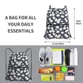 thumbnail image 3 of Wukai Daisies Flowers Waterproof Drawstring Backpack with Zipper Pocket,Large Foldable Gym Bag for Women and Men, Perfect for Sports, Yoga, and Travel, 3 of 8