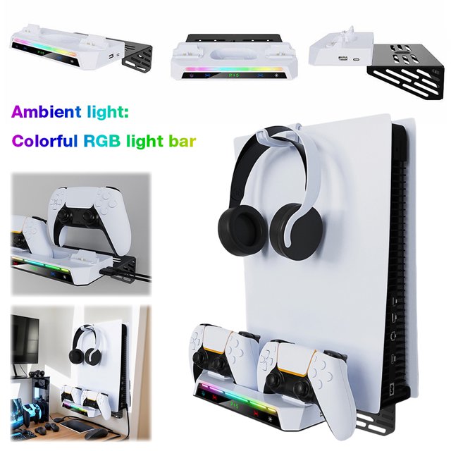 Soporte Flotante para Estante Y Estación Carga Consola Slim/PS5 Disc Digital
