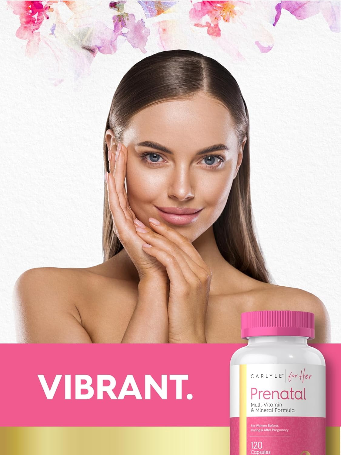 Prenatal Vitamins for Women | 120 Capsules | with Iron and Folic Acid | For Her | by Carlyle
