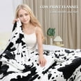 thumbnail image 4 of Cow Print Blanket Twin Size - 300GSM Lightweight Plush Blankets and Throws Blanket Fuzzy Cozy Soft Fleece Cow Print Blankets for Couch, Sofa, Bed, Travel, Camping, (60x80 in), 4 of 5