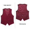 thumbnail image 6 of HISDERN Mens Suit Vest Lightweight Slim Fit Formal Waistcoat V-Neck Dress Vest for Weddings, Red, 6 of 8