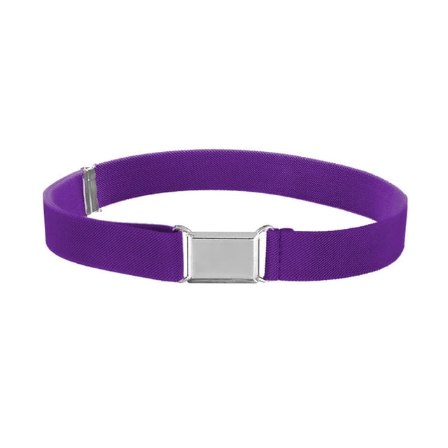 Hi,Fancy 1 Ensemble Design Simple Ceinture Élastique Enfants Garçons Boucle Réglable Ceinture Extensible Réutilisable Lavable Jeans Accessoires Vêtements Violet Foncé