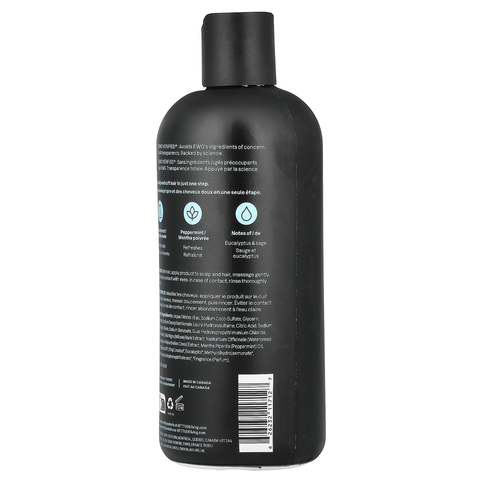ATTITUDE Super Leaves™, 2N1 Scalp Care Shampoo & Conditioner, For Men, Eucalyptus & Sage, 14 fl oz (415 ml)