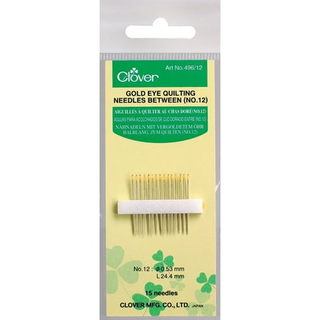 Clover Gold Eye Quilting Needles Between Package of 15 SELECT YOUR