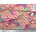 thumbnail image 2 of Soimoi Georgette Viscose Fabric Star & Diagonal Stripe Print Sewing Fabric Yard 42 Inch Wide, 2 of 3