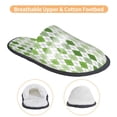 thumbnail image 3 of Honeii Light green argyle Print Furry Slippers Bedroom Slippers for Women and Men Fuzzy Plush Comfy Faux Fur Lined Slide Shoes -Large, 3 of 8