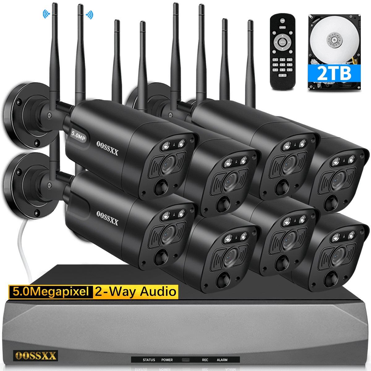 OOSSXX 5MP Security Camera System,8PcsOutdoor camera, Security Cameras