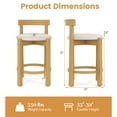 thumbnail image 3 of Costway 24" Counter Height Bar Stools Set of 2 with Backrests and Footrests for Dining Room, 3 of 8
