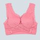 thumbnail image 3 of WILLBEST Brasier Tela De Mantequilla Sujetador De Mujer Con Hebilla Frontal, Borde De Encaje, Sin Aro De Acero, Ajuste Sin Costuras, Para Yoga, Dormir, Talla Grande 1724, 3 of 3