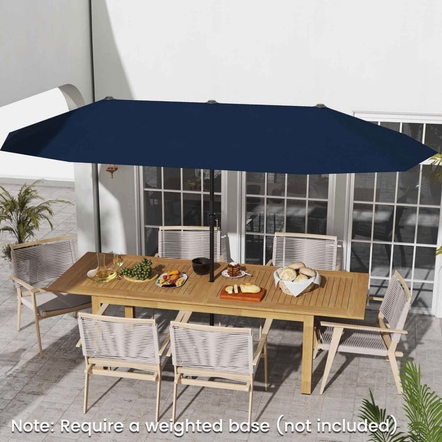 GVN Outdoor Patio Umbrella,Patio Umbrella,13 FT Large Patio Umbrella Outdoor Double-Sided Table Market Umbrella with Crank Handle-Navy