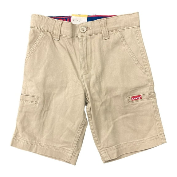 Levi's Boy's Youth Durable Twill Pockets Adjustable Waist Cargo Short (Khaki, 6)