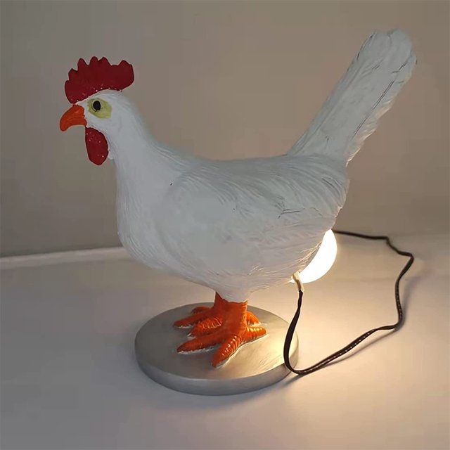 Lámpara decorativa de huevos de gallina creativa realista para decoración de escritorio del hogar