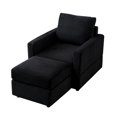 thumbnail image 6 of Corduroy Singe Sofa Chair with Ottoman,  Classic Corduroy Chaise Lounge, Comfy Sofa Chaise Couch Chair, Upholstered Accent Chair with Ottoman for Living Room, 6 of 9