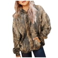 thumbnail image 5 of Gubotare Camo Hoodie Kids Cute Hoodies Maple Leaf Print Oversized Drop Shoulder Fleece Hooded Sweatshirt Pullover With Pocket (Coffee, 9-10 Years), 5 of 7
