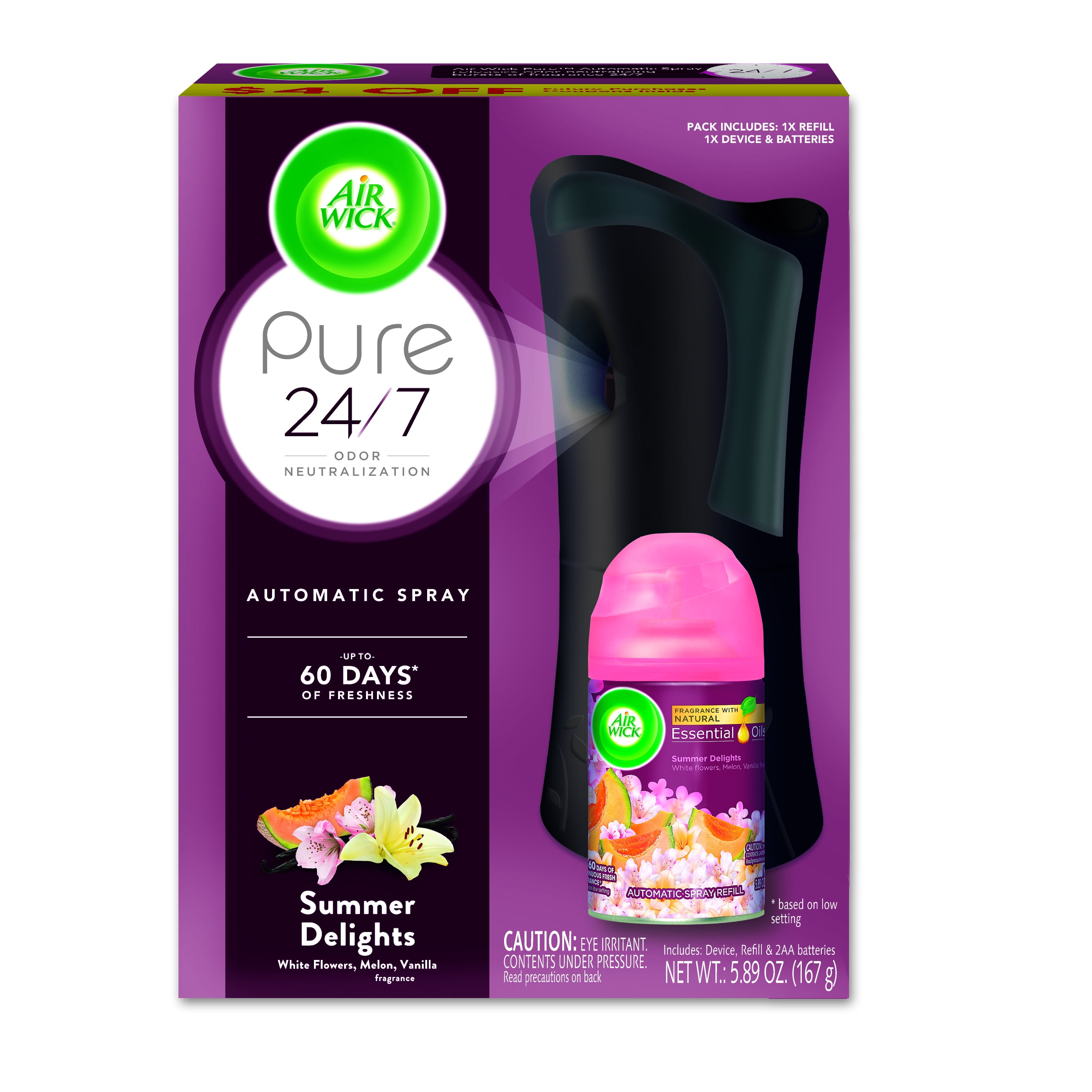 Air Wick Freshmatic Automatic Spray Kit (Gadget + 1 Refill), Summer Delights, Air Freshener