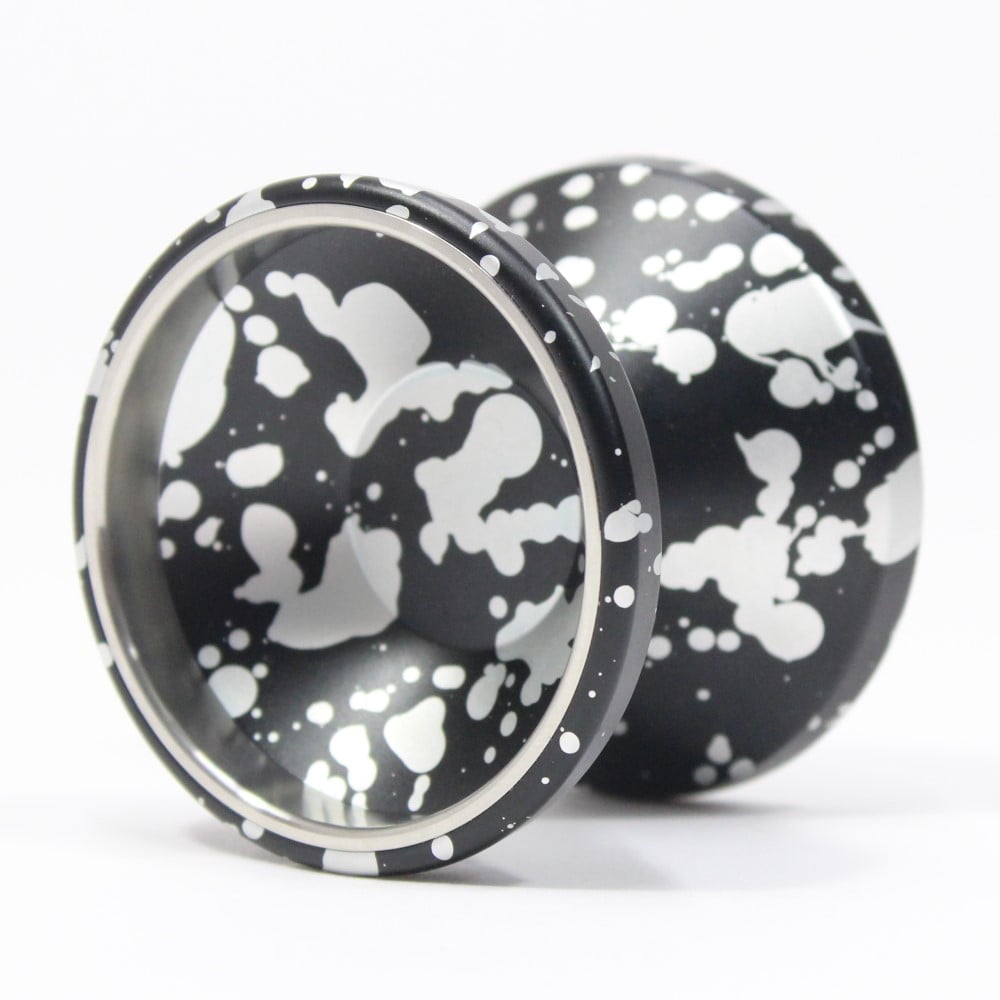 Sengoku Shingen Yo-Yo - Bi-Metal YoYo - 7175 Aluminum with Stainless Steel Rings (Black Silver Splash)