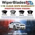 thumbnail image 2 of 2023 Lincoln Nautilus Beam Wiper Blades Wipers w/1yr Warranty (Set of 3) w/Rear Wiper (WiperBladesUSA), 2 of 5