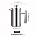 thumbnail image 2 of Stainless Steel Double Wall French Press Coffee Maker with Insulated Carafe and Fine Mesh Filter, 2 of 5
