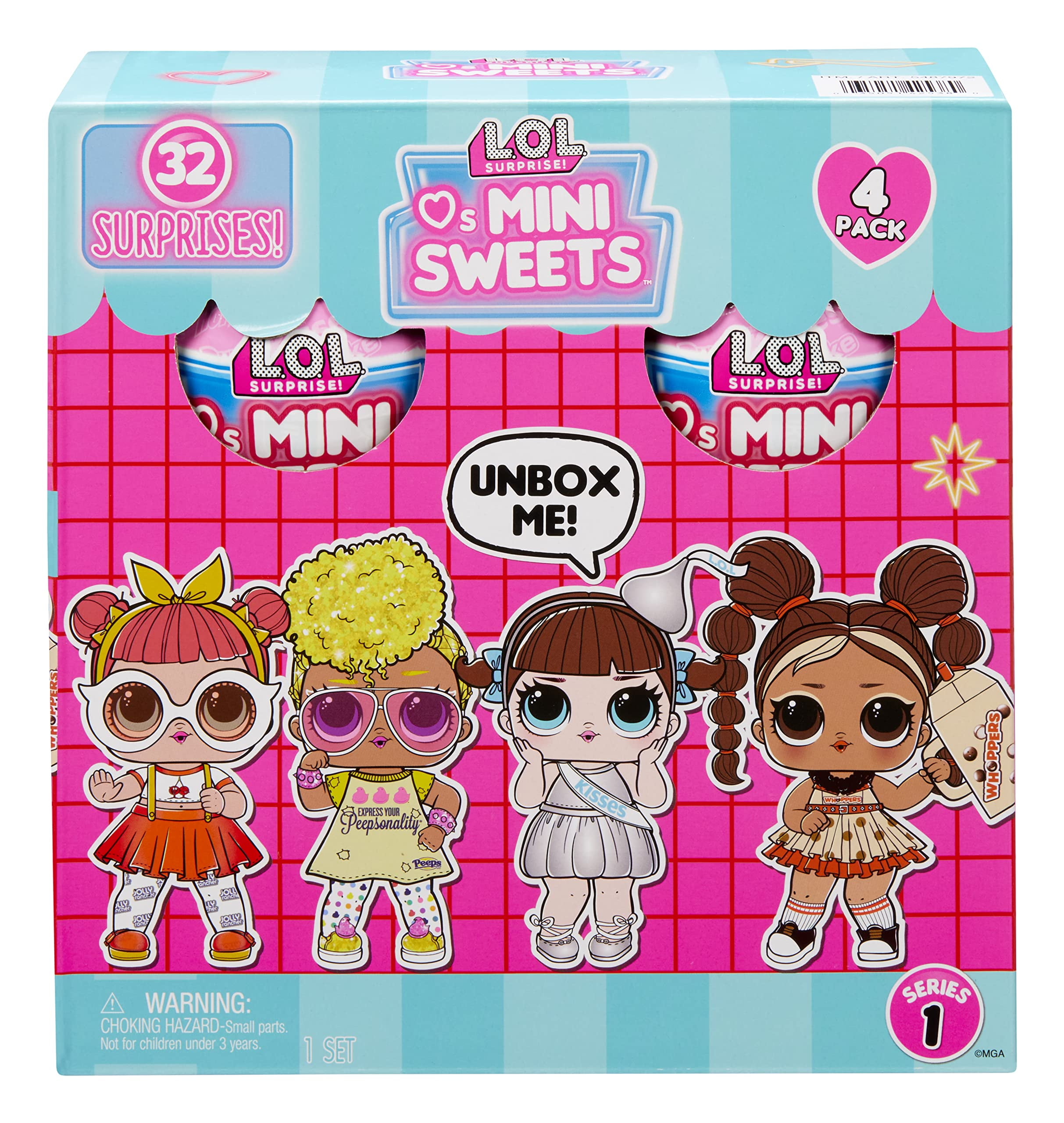 LOL Surprise Loves Mini Sweets Dolls 4Pack 2 Jolly Rancher, Hershey’s