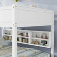 thumbnail image 6 of Bellemave Queen Over Queen Bunk Beds, Wood Bunk Bed with Storage Shelves and USB Ports, Maximize Space Queen Bunk Bed Frame for Teens Adults(White), 6 of 9