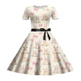 thumbnail image 4 of XEGLSBU Dresses for Girls Sparkly Easter Print Girls Sleeveless Dress Back Elastic Zipper for Casual Outdoor Daily Wear (White-B Size 5-6 Years), 4 of 4