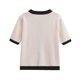 thumbnail image 3 of TRAF-Chaqueta de punto para mujer, suéter clásico de manga corta con cuello redondo y una hilera de botones, moda informal, Tops, verano 2024, 3 of 5