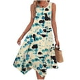 thumbnail image 2 of Penkiiy Robe d'Été Décontractée Sans Manches pour Femmes Robe de Plage avec Poches m Bleu, 2 of 5