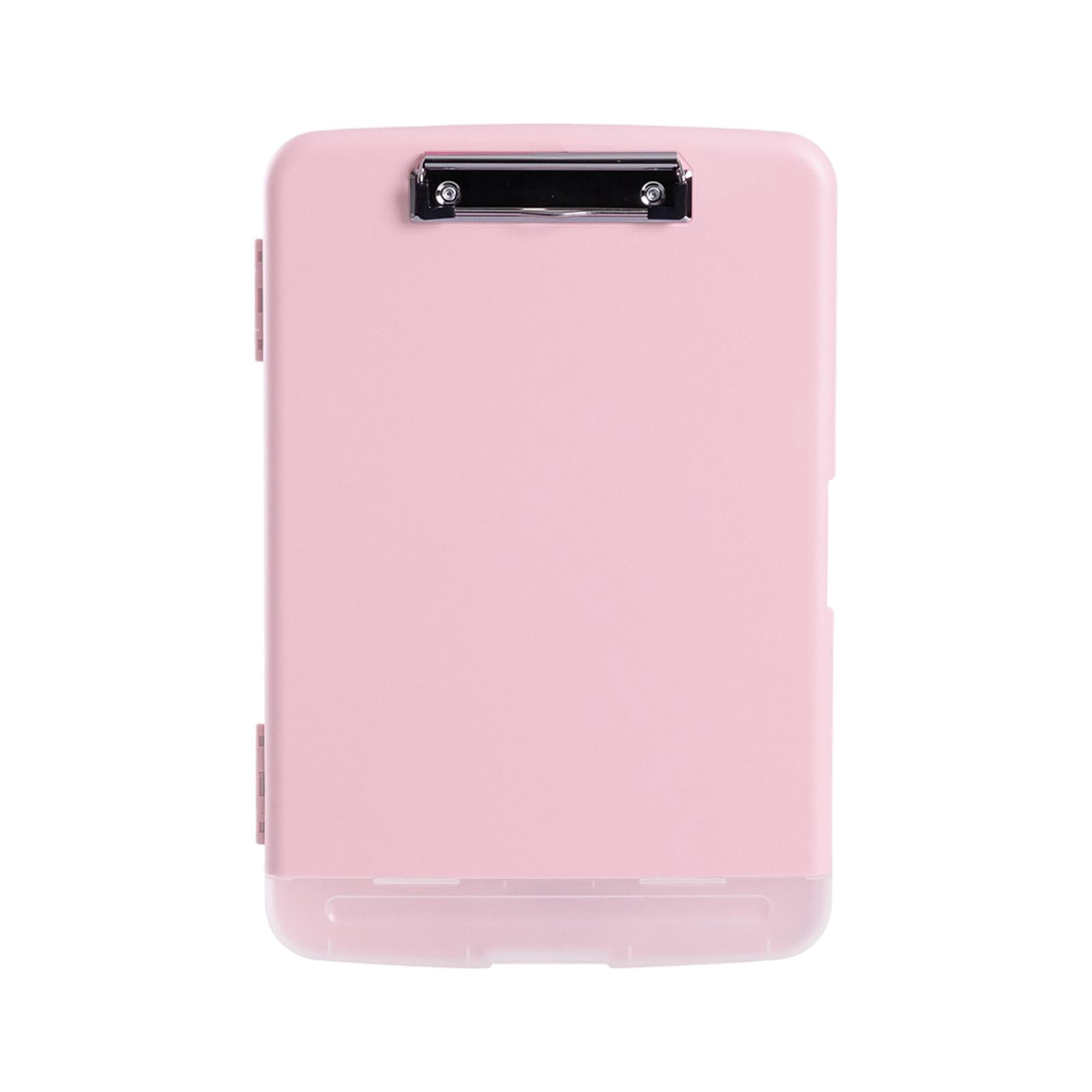 Colaxi Clipboard with Storage And Pen Holder, Clipboard Organizer in A4 Format, Dustproof Clipboard Folder Made of PP for pink
